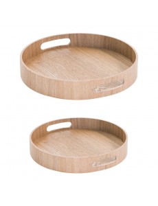 Plateau rond bois naturel -...